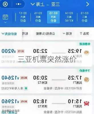 三亚机票突然涨价