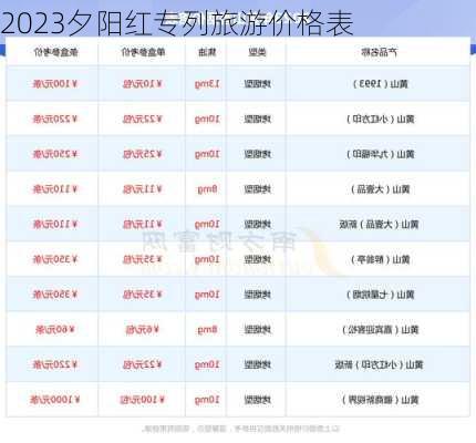 2023夕阳红专列旅游价格表