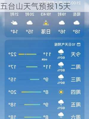 五台山天气预报15天