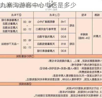 九寨沟游客中心电话是多少