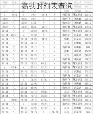 高铁时刻表查询