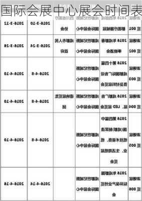 国际会展中心展会时间表