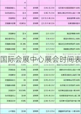 国际会展中心展会时间表