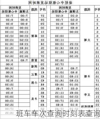 班车车次查询时刻表查询