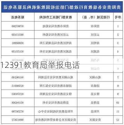 12391教育局举报电话