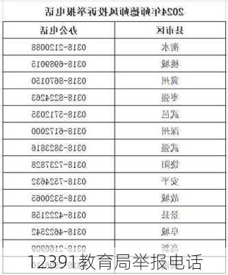 12391教育局举报电话