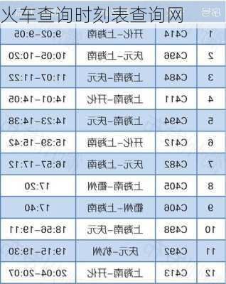 火车查询时刻表查询网