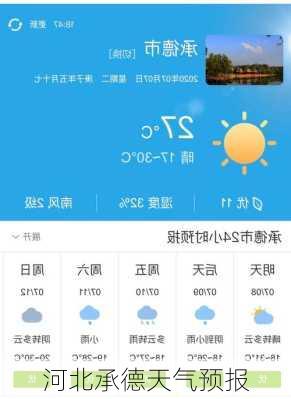 河北承德天气预报