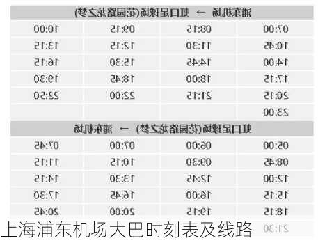 上海浦东机场大巴时刻表及线路