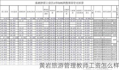 黄岩旅游管理教师工资怎么样