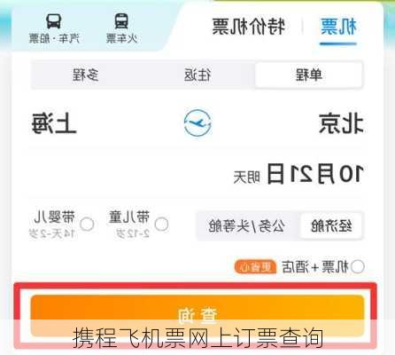 携程飞机票网上订票查询