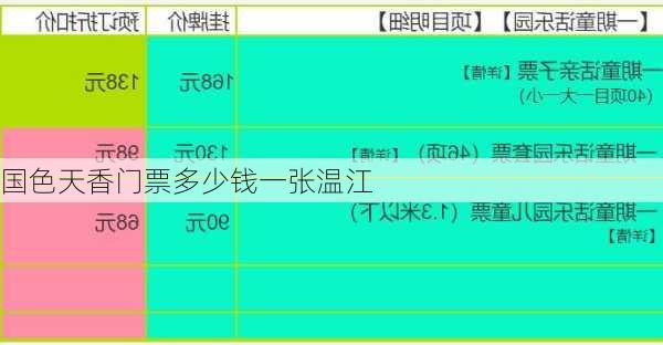 国色天香门票多少钱一张温江