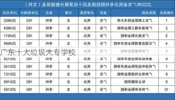 广东十大垃圾大专学校