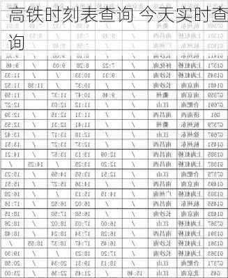 高铁时刻表查询 今天实时查询