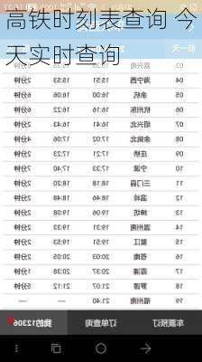 高铁时刻表查询 今天实时查询