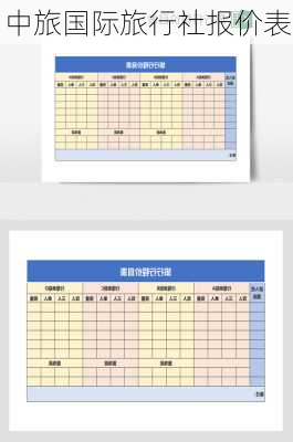 中旅国际旅行社报价表