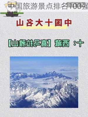 中国旅游景点排名100强