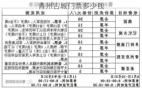 青州古城门票多少钱