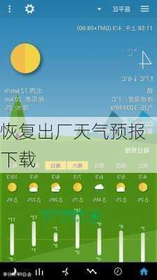 恢复出厂天气预报下载