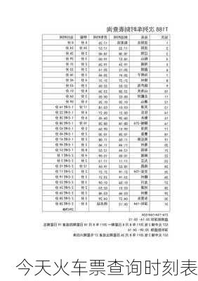 今天火车票查询时刻表