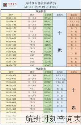 航班时刻查询表