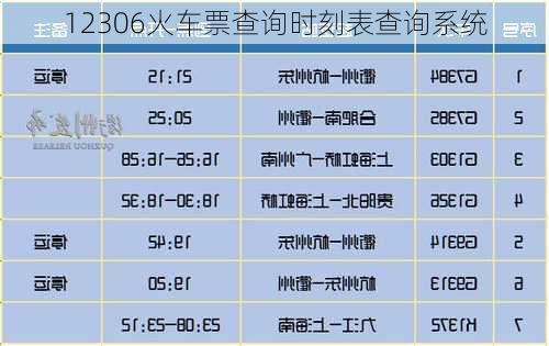 12306火车票查询时刻表查询系统