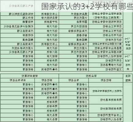 国家承认的3+2学校有哪些