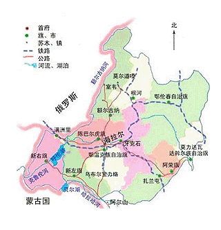 海拉尔地图