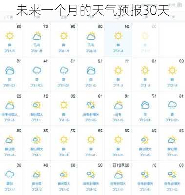 未来一个月的天气预报30天