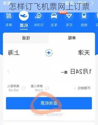 怎样订飞机票网上订票
