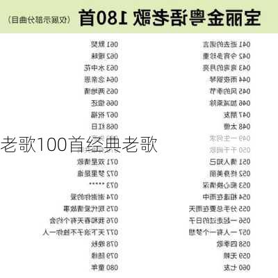 老歌100首经典老歌