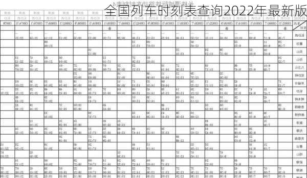 全国列车时刻表查询2022年最新版