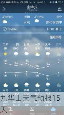 九华山天气预报15天