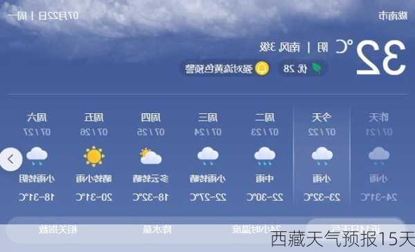 西藏天气预报15天