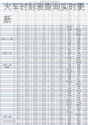 火车时刻表查询实时更新