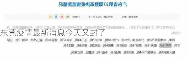 东莞疫情最新消息今天又封了